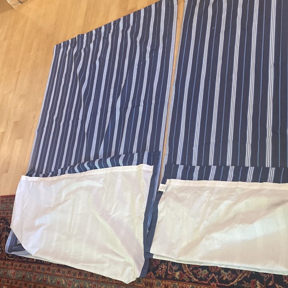 Pottery Barn Kids Denim Striped Black Out Curtain Panels 44” X 96” Set - Picture 7 of 7